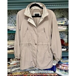 Braetan Women's Small Light Brown Soft Casual Rain Chore Coat Windbreaker